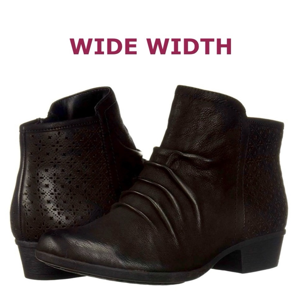 NWT! ROCKPORT 7.5 Wide Width Carly Rouched Bootie